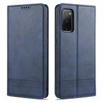For Samsung Galaxy S20 FE / S20 Fan Edition / S20 Lite / S20 FE4G / S20 FE 5G / S20 FE 2022 AZNS Magnetic Calf Texture Horizontal Flip Leather Case with Card Slots & Holder & Wallet(Dark Blue)