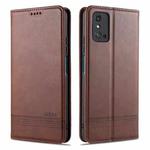 For Huawei Honor X10 Max AZNS Magnetic Calf Texture Horizontal Flip Leather Case with Card Slots & Holder & Wallet(Dark Brown)
