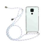 For Huawei Mate 30 Lite Four-Corner Anti-Fall Transparent TPU Protective Case with Lanyard(White)