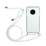 For Huawei Mate 30 Four-Corner Anti-Fall Transparent TPU Protective Case with Lanyard(White)