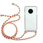 For Huawei Mate 30 Pro Four-Corner Anti-Fall Transparent TPU Protective Case with Lanyard(Orange Yellow)