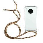For Huawei Mate 30 Pro Four-Corner Anti-Fall Transparent TPU Protective Case with Lanyard(Brown Yellow)
