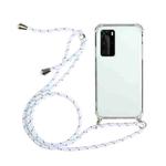 For Huawei P40 Four-Corner Anti-Fall Transparent TPU Protective Case with Lanyard(White)