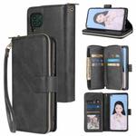 For Huawei P40 Lite Zipper Wallet Bag Horizontal Flip PU Leather Case with Holder & 9 Card Slots & Wallet & Lanyard & Photo Frame(Black)