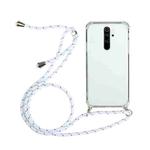 For Xiaomi Redmi 9 Four-Corner Shockproof Transparent TPU Protective Case with Lanyard(White)