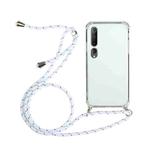 For Xiaomi Mi 10 Four-Corner Shockproof Transparent TPU Protective Case with Lanyard(White)