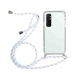 For Xiaomi Mi Note 10 Lite Four-Corner Shockproof Transparent TPU Protective Case with Lanyard(White)