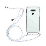 For LG K50S Four-Corner Shockproof Transparent TPU Protective Case with Lanyard(White)