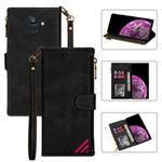 For Samsung Galaxy A6 2018 Zipper Multi-card Slots Horizontal Flip PU Leather Case with Holder & Card Slots & Wallet & Lanyard & Photo Frame(Black)