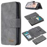 For iPhone XS Max Detachable Frosted Magnetic Horizontal Flip Leather Case with Card Slots & Holder & Zipper Wallet & Photo Frame(Grey)