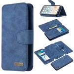 For iPhone X / XS Detachable Frosted Magnetic Horizontal Flip Leather Case with Card Slots & Holder & Zipper Wallet & Photo Frame(Blue)