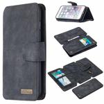 Detachable Frosted Magnetic Horizontal Flip Leather Case with Card Slots & Holder & Zipper Wallet & Photo Frame For iPhone 6 Plus(Black Blue)