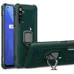 For OPPO Realme Narzo Carbon Fiber Protective Case with 360 Degree Rotating Ring Holder(Green)
