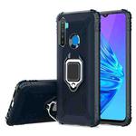 For Realme Narzo 10 Carbon Fiber Protective Case with 360 Degree Rotating Ring Holder(Blue)