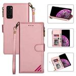 For Huawei Honor 30 Pro Zipper Multi-card Slots Horizontal Flip PU Leather Case with Holder & Card Slots & Wallet & Lanyard & Photo Frame(Rose Gold)