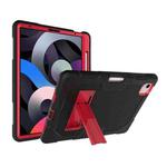 Contrast Color Robot Shockproof Silicon + PC Protective Case with Holder & Pen Slot For iPad Air 2022 / 2020 10.9(Black+Red)(Black+Red)