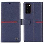 For Samsung Galaxy Note 20 GEBEI Top-grain Leather Horizontal Flip Protective Case with Holder & Card Slots & Wallet & Photo Frame(Blue)