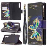 For OPPO Find X2 Lite Colored Drawing Pattern Zipper Horizontal Flip Leather Case with Holder & Card Slots & Wallet(Big Butterfly)