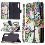 For OPPO Find X2 Lite Colored Drawing Pattern Zipper Horizontal Flip Leather Case with Holder & Card Slots & Wallet(Tree)