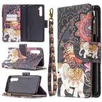 For OPPO Realme 6 Colored Drawing Pattern Zipper Horizontal Flip Leather Case with Holder & Card Slots & Wallet(Flower Elephants)