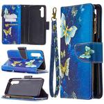For OPPO Realme 6 Pro Colored Drawing Pattern Zipper Horizontal Flip Leather Case with Holder & Card Slots & Wallet(Gold Butterfly)