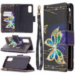 For OPPO Reno4 Pro 5G Colored Drawing Pattern Zipper Horizontal Flip Leather Case with Holder & Card Slots & Wallet(Big Butterfly)
