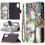 For OPPO Reno4 Pro 5G Colored Drawing Pattern Zipper Horizontal Flip Leather Case with Holder & Card Slots & Wallet(Tree)