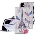 3D Painting Pattern Coloured Drawing Horizontal Flip PU Leather Case with Holder & Card Slots & Wallet For iPhone 12 / 12 Pro(Eiffel Tower)