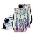 3D Diamond Encrusted Painting Pattern Coloured Drawing Horizontal Flip PU Leather Case with Holder & Card Slots & Wallet For iPhone 12 Pro Max(Feather Wind Chime)