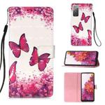 For Samsung Galaxy S20 FE 5G 3D Painting Horizontal Flip Leather Case with Holder & Card Slot & Lanyard(Rose Red Butterfly)