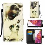 For Samsung Galaxy S20 FE 3D Painting Horizontal Flip Leather Case with Holder & Card Slot & Lanyard(Two Cats)