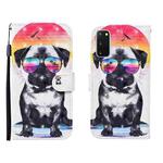 For Samsung Galaxy S20 FE 3D Painted Pattern Horizontal Flip Leather Case with Holder & Wallet & Card slot & Lanyard (Glasses Dog)