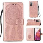 For Samsung Galaxy S20 FE Dream Catcher Printing Horizontal Flip Leather Case with Holder & Card Slots & Wallet & Lanyard(Rose Gold)