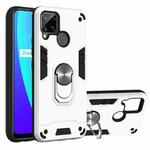 For OPPO Realme C12 / C15 Armour Series PC + TPU Protective Case with Ring Holder(Silver)