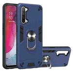 For OPPO Reno 3 Armour Series PC + TPU Protective Case with Ring Holder(Royal Blue)