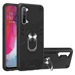 For OPPO Reno 3 Armour Series PC + TPU Protective Case with Ring Holder(Black)
