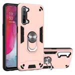 For OPPO Reno 3 Armour Series PC + TPU Protective Case with Ring Holder(Rose Gold)