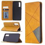 For OPPO Find X2 Lite Rhombus Texture Horizontal Flip Magnetic Leather Case with Holder & Card Slots & Wallet(Yellow)