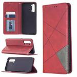 For OPPO Find X2 Lite Rhombus Texture Horizontal Flip Magnetic Leather Case with Holder & Card Slots & Wallet(Red)