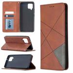 For Samsung Galaxy A42 5G Rhombus Texture Horizontal Flip Magnetic Leather Case with Holder & Card Slots & Wallet(Brown)