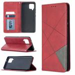 For Samsung Galaxy A42 5G Rhombus Texture Horizontal Flip Magnetic Leather Case with Holder & Card Slots & Wallet(Red)