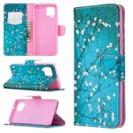 For Samsung Galaxy A42 5G Colored Drawing Pattern Horizontal Flip Leather Case with Holder & Card Slots & Wallet(Plum Blossom)