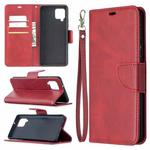 For Samsung Galaxy A42 5G Retro Lambskin Texture Pure Color Horizontal Flip PU Leather Case with Holder & Card Slots & Wallet & Lanyard(Red)