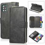 For Samsung Galaxy A51 Zipper Wallet Bag Horizontal Flip PU Leather Case with Holder & 9 Card Slots & Wallet & Lanyard & Photo Frame(Black)