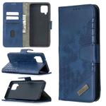 For Samsung Galaxy A42 5G Matching Color Crocodile Texture Horizontal Flip PU Leather Case with Wallet & Holder & Card Slots(Blue)