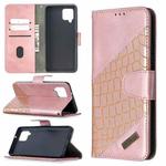 For Samsung Galaxy A42 5G Matching Color Crocodile Texture Horizontal Flip PU Leather Case with Wallet & Holder & Card Slots(Rose Gold)
