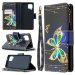 For Samsung Galaxy A42 5G Colored Drawing Pattern Zipper Horizontal Flip Leather Case with Holder & Card Slots & Wallet(Big Butterfly)