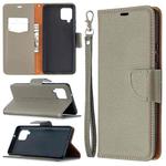 For Samsung Galaxy A42 5G Litchi Texture Pure Color Horizontal Flip PU Leather Case with Holder & Card Slots & Wallet & Lanyard(Grey)
