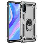 For Huawei Y8p Shockproof TPU + PC Protective Case with 360 Degree Rotating Holder(Silver)