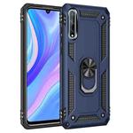 For Huawei Y8p Shockproof TPU + PC Protective Case with 360 Degree Rotating Holder(Blue)